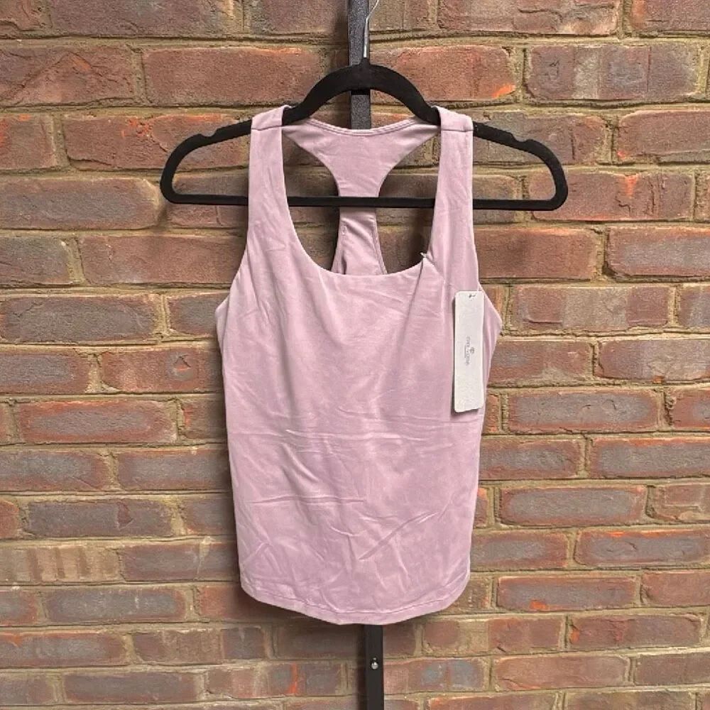 Crz Yoga Women’s Mauve Sports Built in Bra Racerback Tank Top Sz L NEW